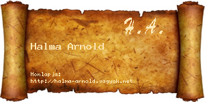 Halma Arnold névjegykártya