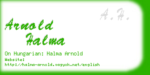 arnold halma business card